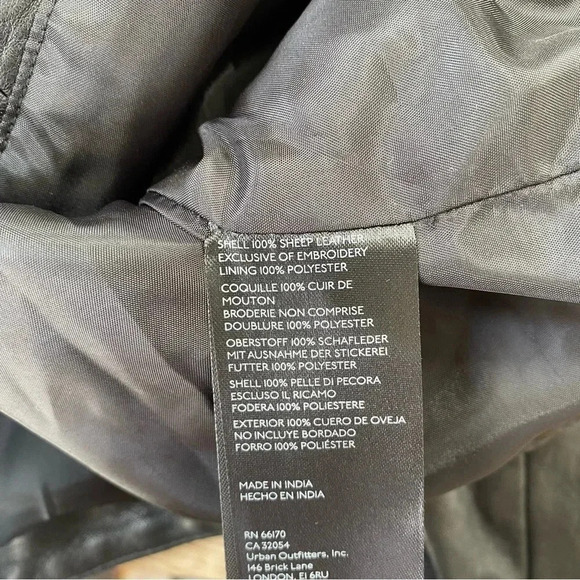 NWT Free People Mari Leather Moto Jacket Embroidered Black - Picture 16 of 17